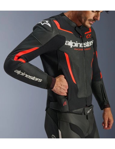 Chaqueta Alpinestars GP Force V2 Airflow | Negro y rojo fluor