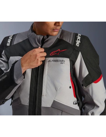 Chaqueta Alpinestars Andes V4 Drystar | Gris oscuro-gris hielo-negro-rojo brillante