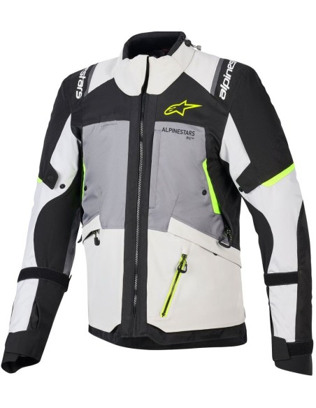 Chaqueta Alpinestars Andes V4 Drystar | Gris oscuro-gris hielo-negro-amarillo fluor