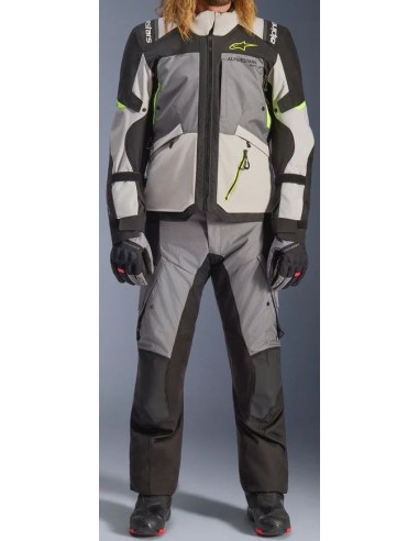 Chaqueta Alpinestars Andes V4 Drystar | Gris oscuro-gris hielo-negro-amarillo fluor