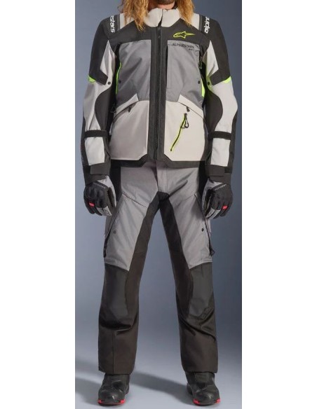 Chaqueta Alpinestars Andes V4 Drystar | Gris oscuro-gris hielo-negro-amarillo fluor