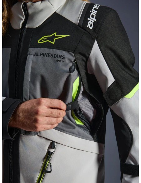 Chaqueta Alpinestars Andes V4 Drystar | Gris oscuro-gris hielo-negro-amarillo fluor