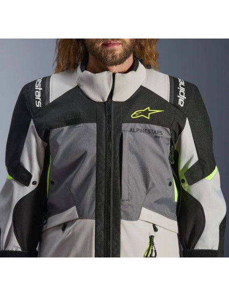 Chaqueta Alpinestars Andes V4 Drystar | Gris oscuro-gris hielo-negro-amarillo fluor