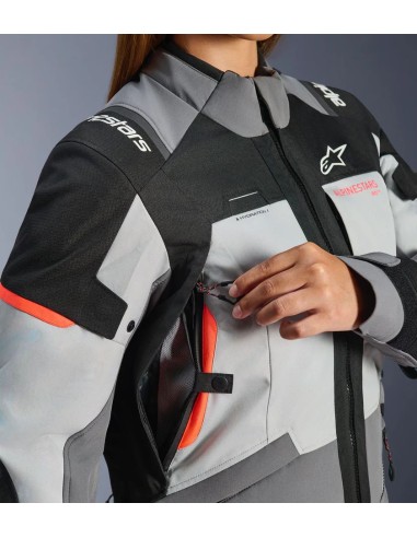 Chaqueta Alpinestars Stella Andes V4 Drystar | Gris oscuro-gris hielo-negro-coral fluor
