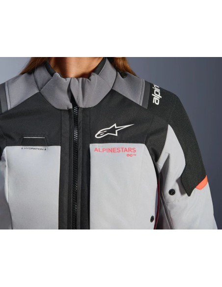 Chaqueta Alpinestars Stella Andes V4 Drystar | Gris oscuro-gris hielo-negro-coral fluor