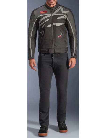 Chaqueta Alpinestars Axton | Antracita negra y mandarina roja