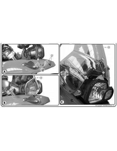 Kit de montagem de para-brisa Givi D333KIT para...