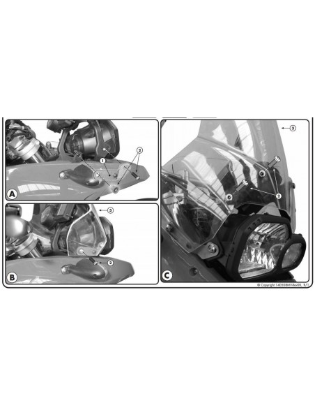 Kit de montagem de para-brisa Givi D333KIT para BMW F 650 GS / F 800 GS