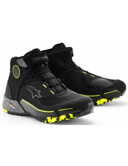 Zapatillas Alpinestars CR-X Drystar | Negro-gris oscuro-amarillo fluor