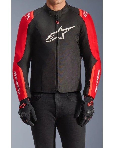 Chaqueta Alpinestars T-Jaws V4 WP | Negro-rojo-rojo fluor