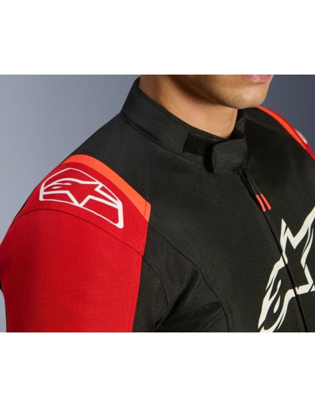 Chaqueta Alpinestars T-Jaws V4 WP | Negro-rojo-rojo fluor
