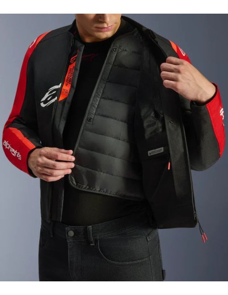 Chaqueta Alpinestars T-Jaws V4 WP | Negro-rojo-rojo fluor