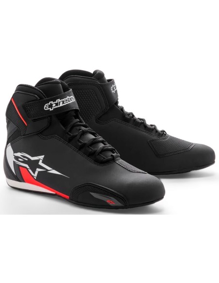 Zapatillas Alpinestars Sektor | Negro-blanco-rojo fluor