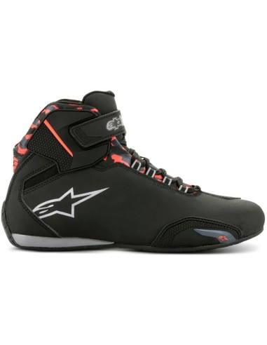 Zapatillas Alpinestars Sektor Waterproof | Negro-gris oscuro-rojo fluor