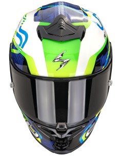 Casco Scorpion Exo-R1 Evo II Air Cornering | Blanco-azul-verde 2