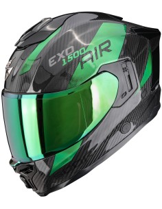 Casco Scorpion Exo-1500 Carbon Air Platted | Negro y verde