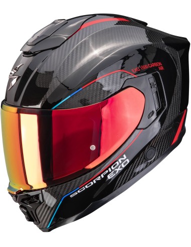 Casco Scorpion Exo-1500 Carbon Air Mundi | Negro y rojo