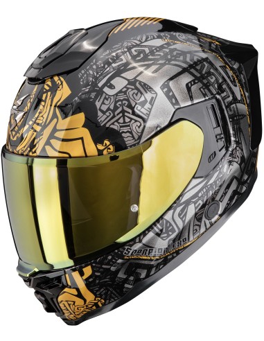 Casco Scorpion Exo-1500 Air Apus | Negro-gris-dorado
