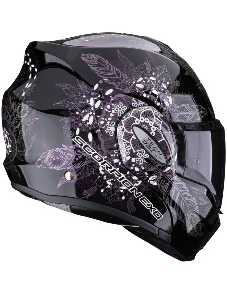 Casco Scorpion Exo-Tech Evo Dream | Negro y camaleón
