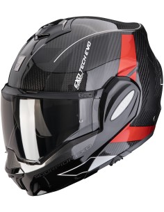 Casco Scorpion Exo-Tech Evo Carbon Cad | Negro y rojo