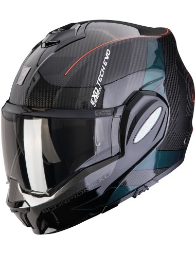 Casco Scorpion Exo-Tech Evo Carbon Cad | Negro y verde