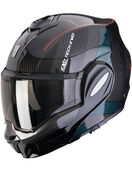 Casco Scorpion Exo-Tech Evo Carbon Cad | Negro y verde
