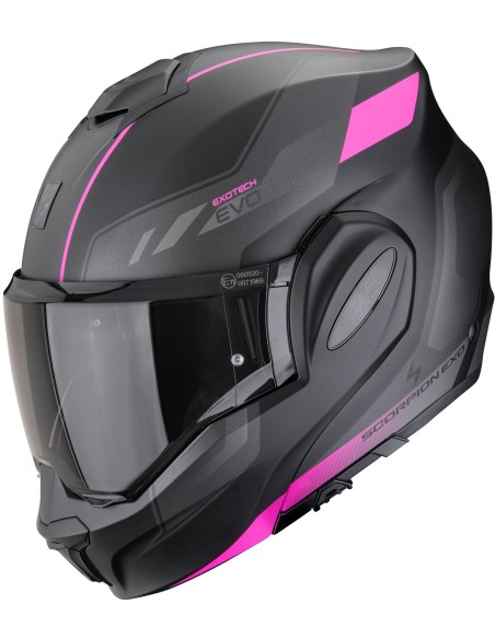 Casco Scorpion Exo-Tech Evo Socius Mujer | Mate-Negro y rosa