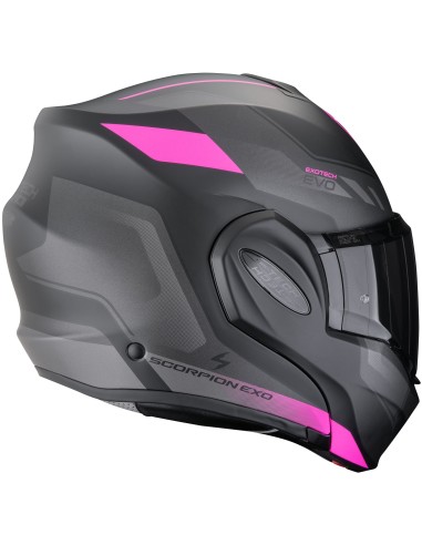 Casco Scorpion Exo-Tech Evo Socius Mujer | Mate-Negro y rosa