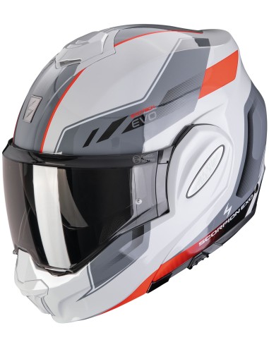 Casco Scorpion Exo-Tech Evo Socius | Gris y rojo
