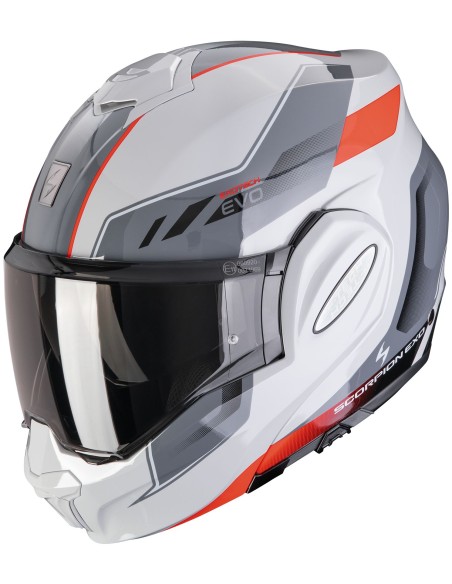 Casco Scorpion Exo-Tech Evo Socius | Gris y rojo