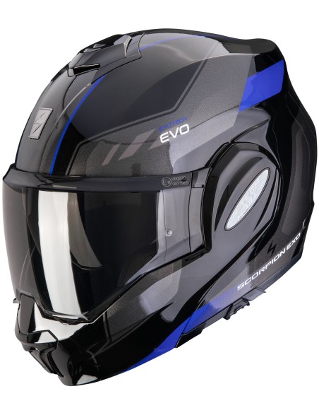 Casco Scorpion Exo-Tech Evo Socius | Negro y azul