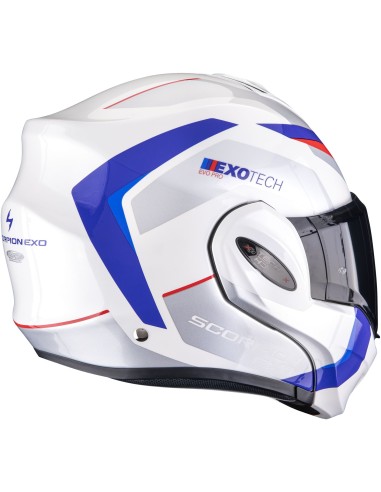 Casco Scorpion Exo-Tech Evo Pro Acuti | Blanco-azul-rojo