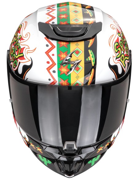 Casco Scorpion Exo-JNR Air Yucatan | Blanco-naranja-negro