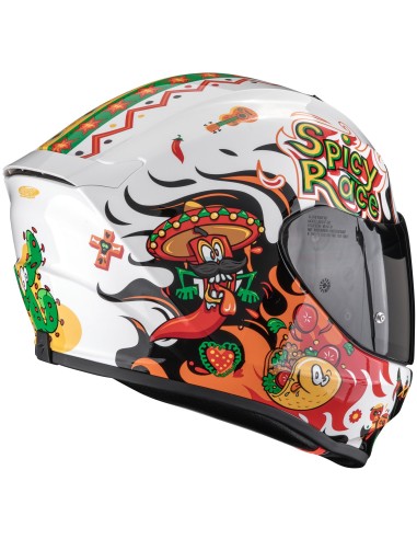Casco Scorpion Exo-JNR Air Yucatan | Blanco-naranja-negro