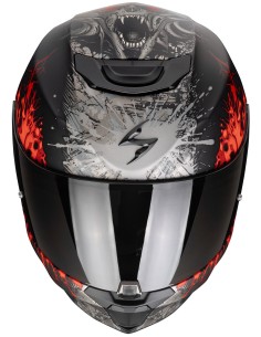 Casco Scorpion Exo-391 Wolf | Mate-Negro-plata-rojo 2