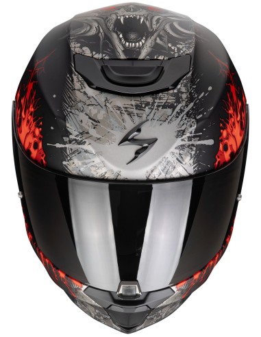 Casco Scorpion Exo-391 Wolf | Mate-Negro-plata-rojo