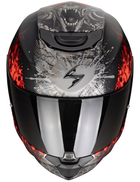 Casco Scorpion Exo-391 Wolf | Mate-Negro-plata-rojo