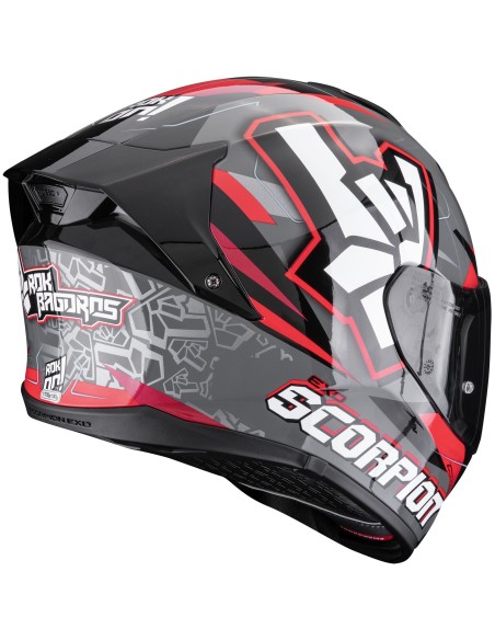 Casco Scorpion Exo-530 Air Rok | Gris-negro-rojo