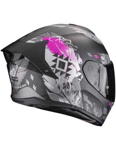 Casco Scorpion Exo-530 Air Hadji | Mate-Negro y rosa