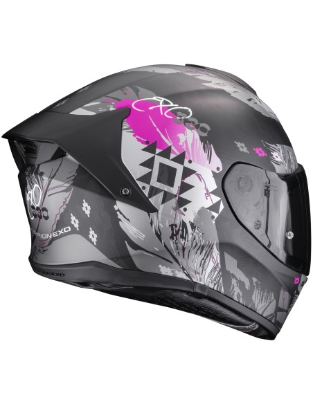 Casco Scorpion Exo-530 Air Hadji | Mate-Negro y rosa