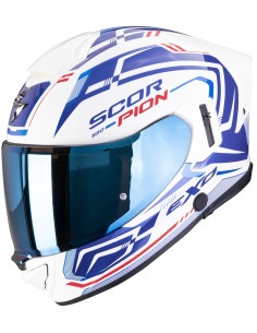 Casco Scorpion Exo-530 Air Slope | Blanco-azul-rojo