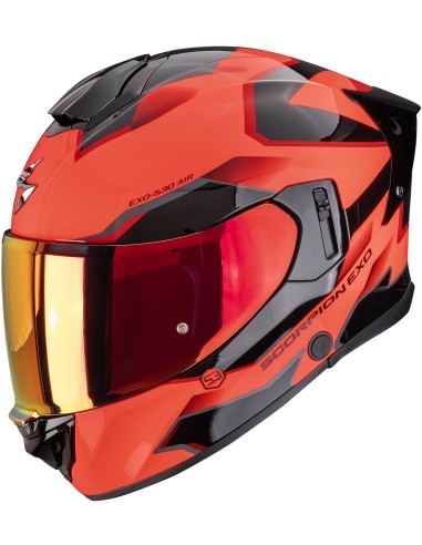 Casco Scorpion Exo-530 Air Clip | Mate-Blanco-negro-rojo
