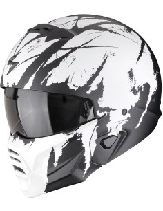 Casco Scorpion Exo-Combat II Marauder | Mate-Negro y blanco