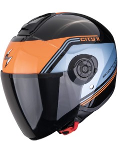 Casco Scorpion Exo-City II Vita | Negro-azul-naranja