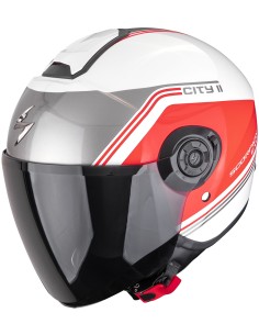 Casco Scorpion Exo-City II Vita | Blanco y rojo