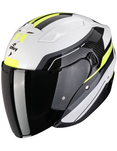 Casco Scorpion Exo-230 Hipe | Blanco-negro-amarillo neón