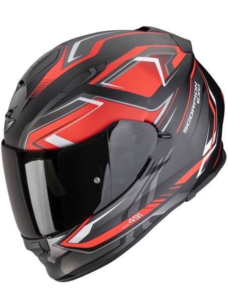 Casco Scorpion Exo-491 Zumo | Mate-Negro y rojo