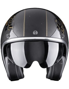 Casco Scorpion Belfast Evo Carbon Zippy | Negro y dorado 2