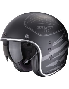Casco Scorpion Belfast Evo Dawg | Negro y plata mate
