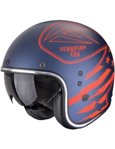 Casco Scorpion Belfast Evo Dawg | Azul y rojo mate